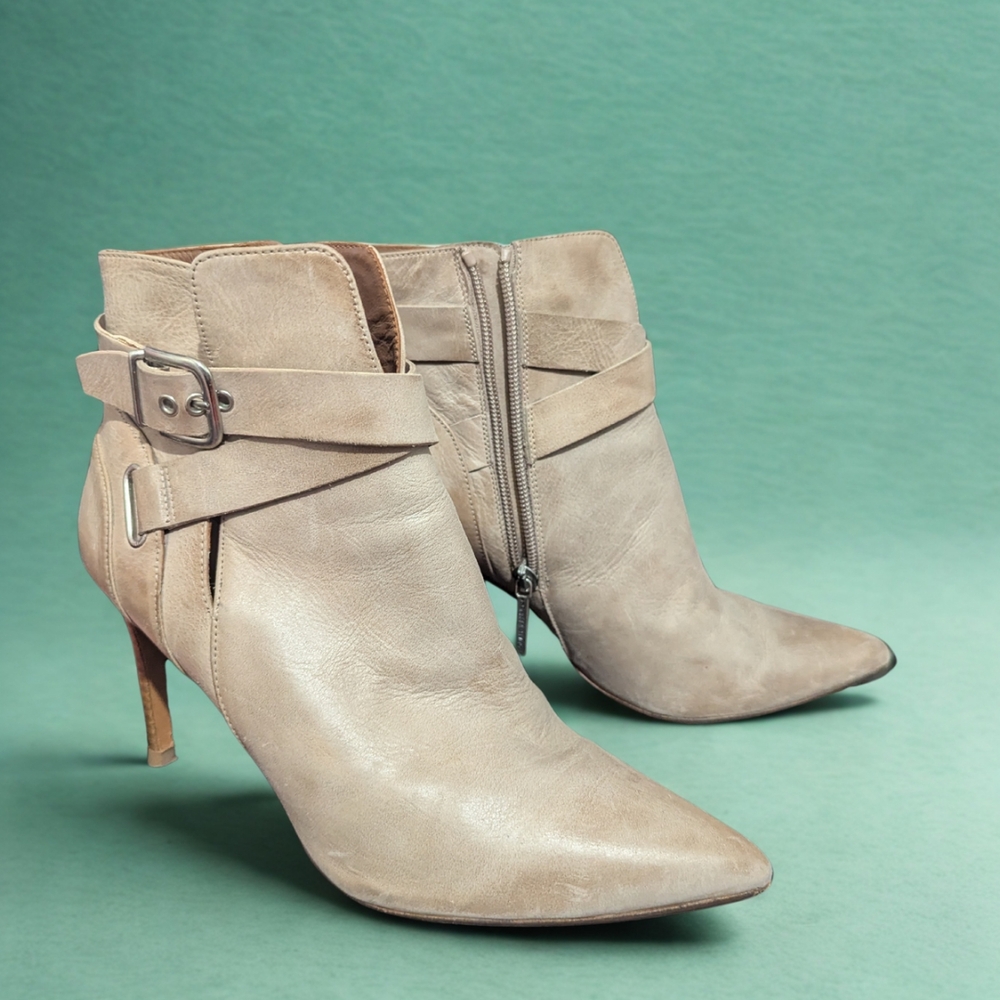 Donald J. Pliner Tan Heeled Boots with Stiletto Heel